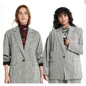 Rachel Comey x Target gray ultra oversized pleated shoulder blazer size Small